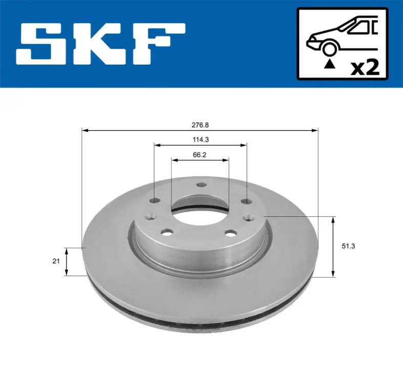 Гальмівний диск. передн. Landrover Freelander 98- SKF VKBD80450V2