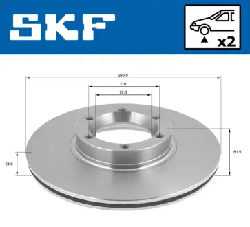 RENAULT диск гальмівний передній Master II 2.5/2.8TD 98- SKF VKBD80534V2