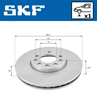 OPEL диск гальмівний передній Vectra B, Saab SKF VKBD80549V1