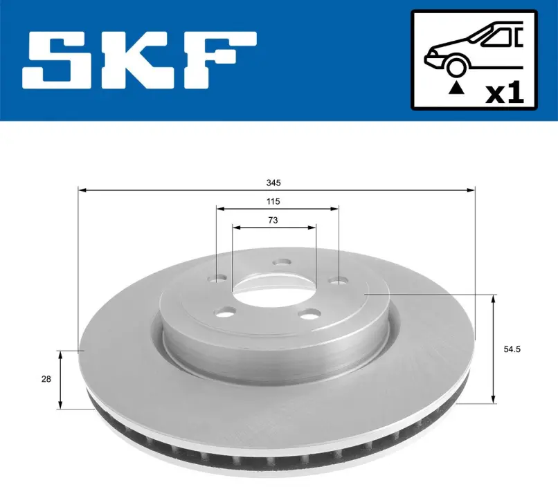CHRYSLER диск гальмівний передн. 300C SKF VKBD80553V1