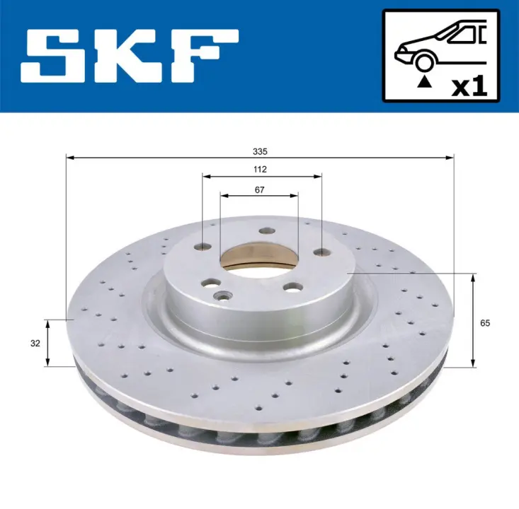 DB гальмівний диск передн. W221 05- SKF VKBD 80559 V1 (фото 1)