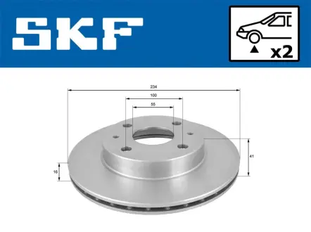 DAIHATSU диск гальмівний передн. SIRION 00- SKF VKBD80632V2