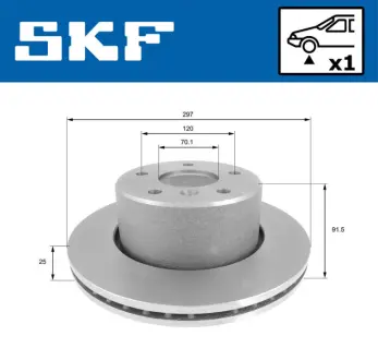 Вентилируемый тормозной диск SKF VKBD80646V1