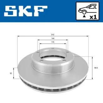 TOYOTA гальмівний диск передн. Land Cruiser 98 - SKF VKBD80749V1