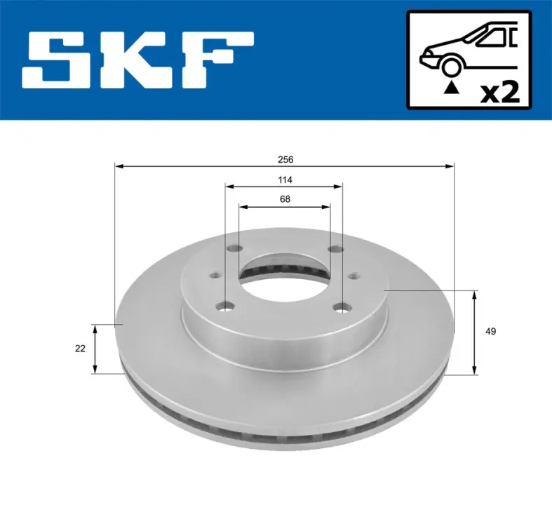 NISSAN гальмівний диск передн.(вентил.) Primera 90-, Almera 00- SKF VKBD80828V2