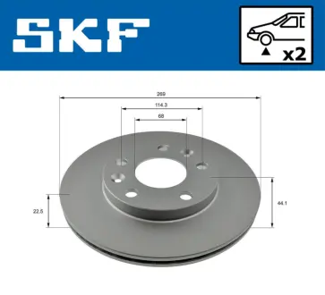 Гальмівний диск передн. Renault Duster 1.5dci SKF VKBD81052V2 Рено Megane