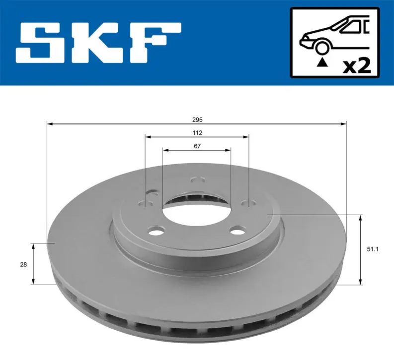 DB диск гальмівний передн. W176 SKF VKBD81070V2