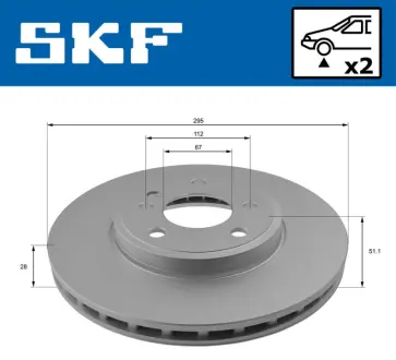 DB диск гальмівний передн. W176 SKF VKBD81070V2 Infiniti