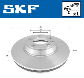 VW диск гальм. передн.прав. AUDI Q7 06-,Touareg 02- SKF VKBD81077V1 Porsche Cayenne