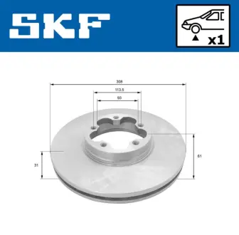 FORD диск гальмівний передн.лакірів.Transit 13- SKF VKBD81097V1 Форд Transit