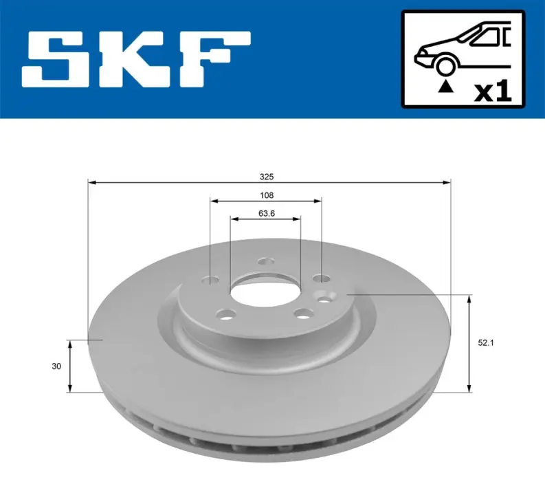 LAND ROVER Диск гальм. передній Range Rover Evoque 11-, Discovery Sport 14- SKF VKBD 81100 V1 (фото 1)