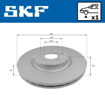 LAND ROVER Диск гальм. передній Range Rover Evoque 11-, Discovery Sport 14- SKF VKBD 81100 V1
