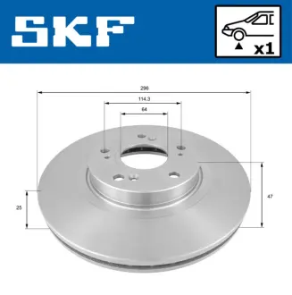 HONDA гальмівний диск передн. Accord 08- SKF VKBD81106V1 Хонда Аккорд 8