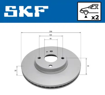 Диск гальм. передн. MAZDA 2 14- SKF VKBD81134V2