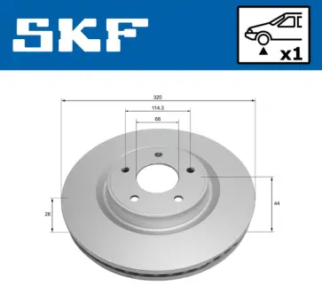 RENAULT диск гальм. передн. KOLEOS II 16- SKF VKBD81317V1 Рено Kaleos