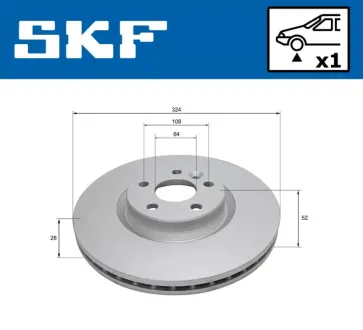 VOLVO Гальмівний диск передн. XC60 I SKF VKBD81335V1