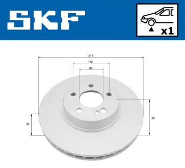 DB Гальмівний диск передн. C-CLASS (W205), C-CLASS T-Model (S205), C-CLASS Купе (C205) SKF VKBD81374V1