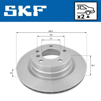 BMW диск гальмівний задн вент. 116-120, 318-328 SKF VKBD90031V2 Бмв 1 серии