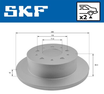 SKFCITROEN диск гальмівний задн.Jumper,Fiat Ducato,Peugeot Boxer 06- skf VKBD90065S2 на Фиат Дукато 250