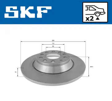 VW диск гальм задн. Passat 14-, Golf, Tiguan SKF VKBD90075S2 Фольксваген Туран