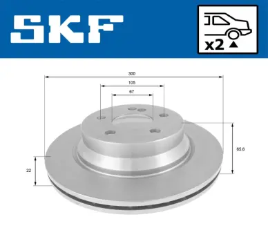 DB гальмівний диск задн. (вентил.) W211 02- SKF VKBD90118V2 Мерседес W212