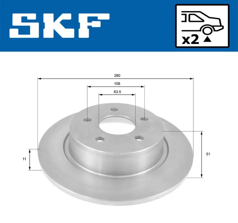 Шланг гальмівний задній SKF VKBD90121S2 (фото 1)