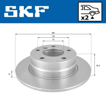 BMW Диск гальм. задній 116 E81/E87 04-. SKF VKBD90146S2