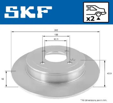 HYUNDAI гальмівний диск задн.Solaris 10-,Kia Rio III 11- SKF VKBD90206S2