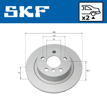 BMW диск гальмівний задній X1/F48 SKF VKBD90224S2 Бмв X1