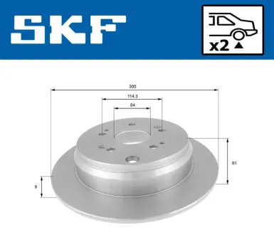 HONDA гальмівний диск задній CR-V SKF VKBD90325S2