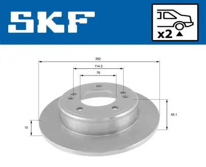 HYUNDAI гальмівний диск задн.Elantra 11-,Veloster SKF VKBD90352S2 Hyundai I30