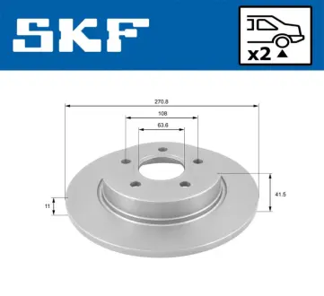 FORD диск гальм. задній Focus 10- SKF VKBD90364S2