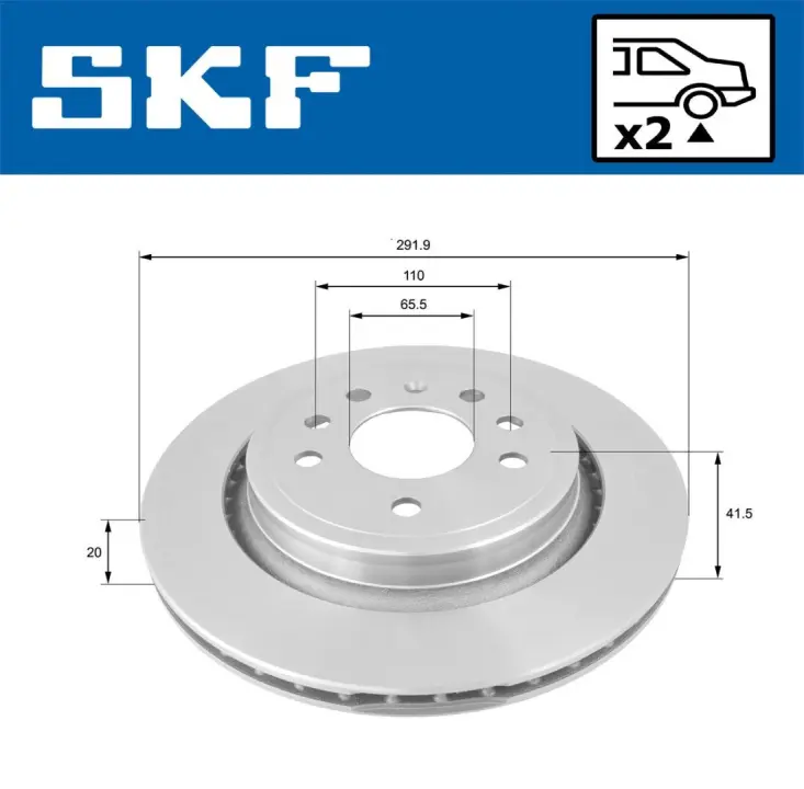 OPEL гальмівний диск задн. VECTRA C 02- SKF VKBD90370V2