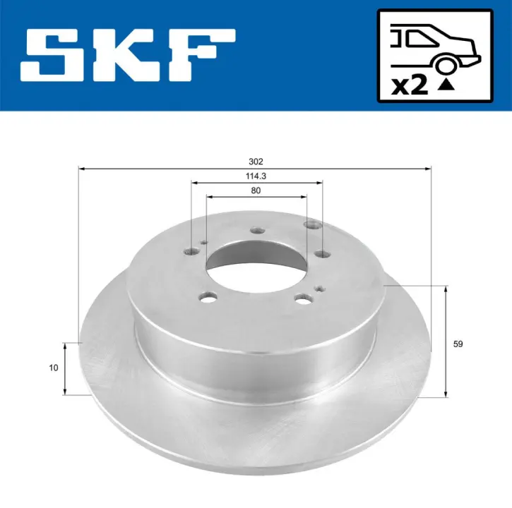MITSUBISHI гальмівний диск задн. Outlander, Citroen C-Crosser SKF VKBD 90373 S2 (фото 1)