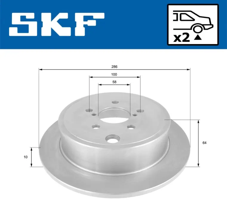 SUBARU диск гальмівний задн. Legacy 09- SKF VKBD90376S2