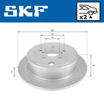 SUBARU диск гальмівний задн. Legacy 09- SKF VKBD90376S2 Субару Легаси