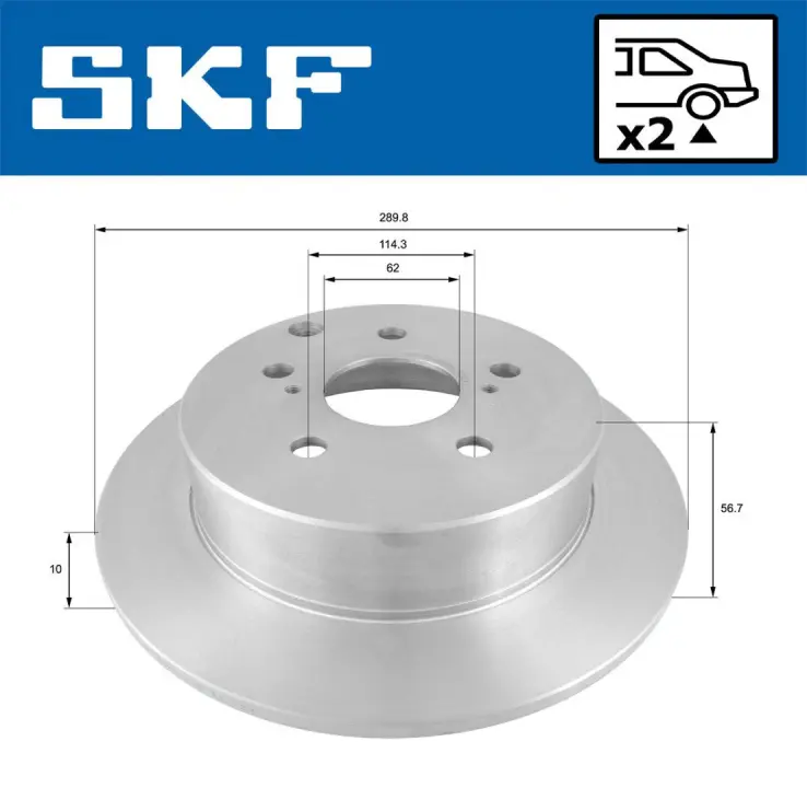 TOYOTA гальмівний диск передн. Supra SKF VKBD90391S2