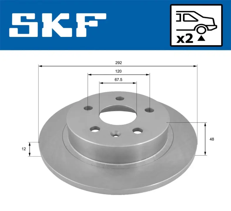 OPEL диск гальмівний задн."16" Insignia 08- SKF VKBD 90401 S2 (фото 1)