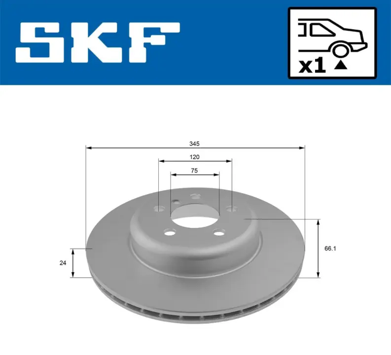 BMW Диск гальмівний задній 3/F30 SKF VKBD 90456 V1 (фото 1)