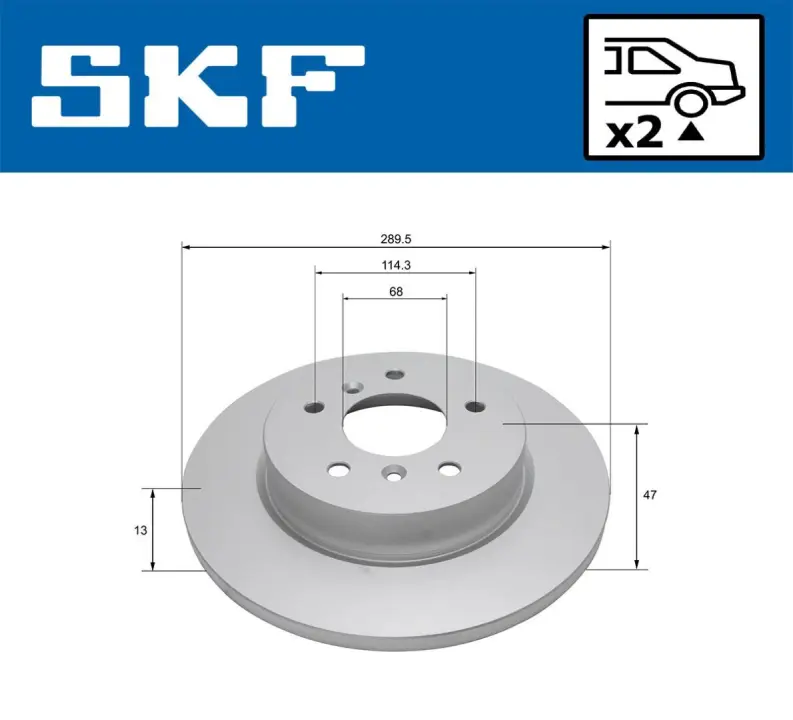 NISSAN гальмівний диск задн.Qashqai 13- SKF VKBD90457S2 (фото 1)
