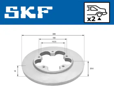 FORD диск гальм. задн. Transit 13-18 SKF VKBD 90460 S2