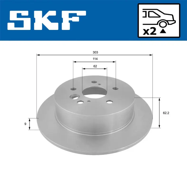 TOYOTA диск гальмів.задн.Rav 4 II 00- SKF VKBD90473S2 (фото 1)