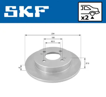 KIA диск гальмівний задн.Picanto SKF VKBD90474S2