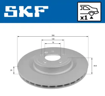LAND ROVER диск гальмівний задній DISCOVERY V, RANGE ROVER IV SKF VKBD90554V1 Рендж (ленд) ровер Спорт