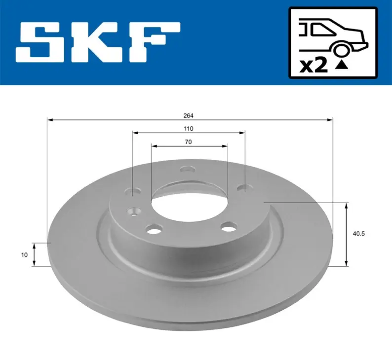 OPEL диск гальмівний задн.Corsa D/E 06- SKF VKBD 90624 S2 (фото 1)
