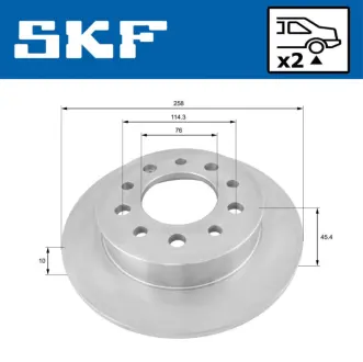 HYUNDAI Диск гальм. задн. COUPE II 2.0 02- SKF VKBD90637S2 Ситроен С4