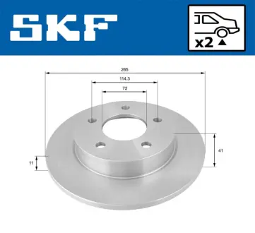 MAZDA диск гальмівний задн. Mazda 3 SKF VKBD90740S2