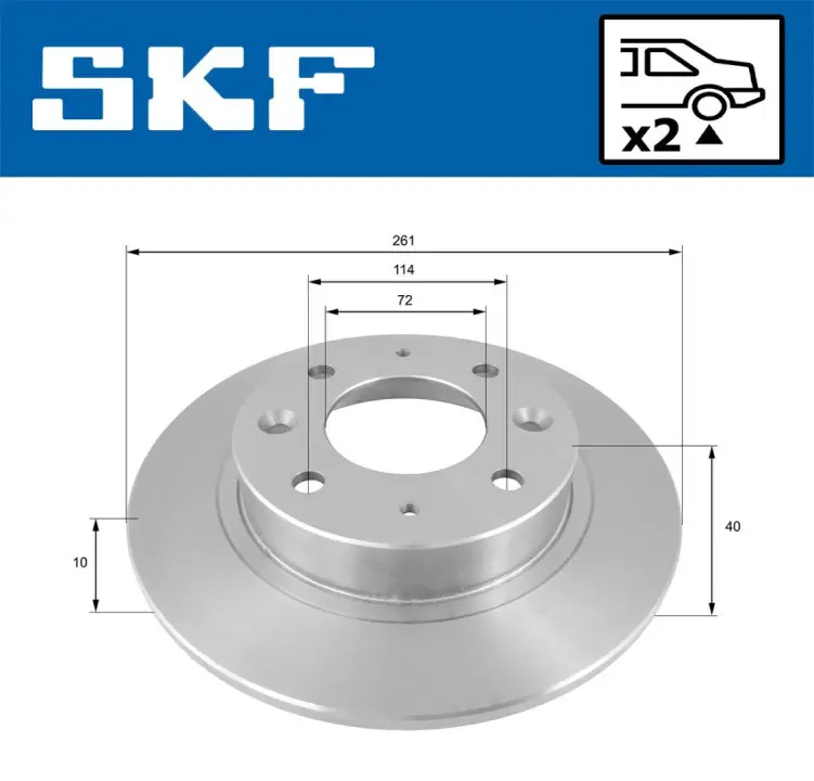 KIA диск гальм. CARENS II SKF VKBD90884S2