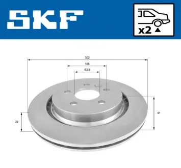 VOLVO диск гальмівний задній S60 II, S80 II SKF VKBD91075V2 Вольво S80