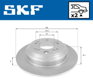 HONDA диск гальм. задн. Accord VIII 08- SKF VKBD91078S2 Хонда Аккорд 8